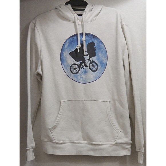 Old Navy E.T. Universal Studios Double Sided ET Hoodie White Graphic Medium Note - Picture 1 of 14